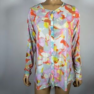 Logo by Lori Goldstein Women’s Size Medium Mesh Button Down Front Shirt